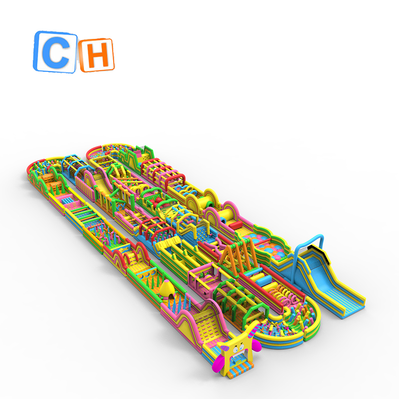 Гигантский надувной тематический парк хорошего качества с надувной полосой препятствий надувной город препятствий для продажи
