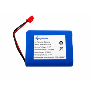 Paquete de Baterías Recargables de Polímero de Litio Blus18650 3S2P, 11.1V 5200mAh 57.72Wh, Voltaje de Carga de 12.6V con Conector de Enchufe Rojo - Product Image 1