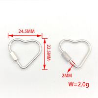 Connecteurs mousquetons en acier inoxydable plaqué or, forme cœur et ovale, pour la fabrication de bijoux DIY (bracelets, colliers)