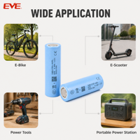Batería Eve Inr 21700 40pl 3.6v 4000mah, Batería de Alta Tasa de Descarga Máxima de 17.5c, Batería de Iones de Litio Cilíndrica para Drones