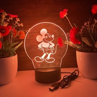 Lampe de nuit en acrylique 3D personnalisée, Père Noël, lampe de table LED USB, décoration de Noël, lampe d'ambiance créative, lampe de chevet, cadeau