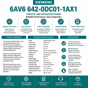 หน้าจอสัมผัสสี TFT ขนาด 1280x1024 รองรับมาตรฐาน CE รุ่น 6AV6 642-0DC01-1AX1 สำหรับอุตสาหกรรม พร้อมอีเธอร์เน็ต  ซีรีส์ 6AV6642 PLC - Product Image 6