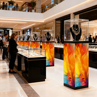 Exhibidor LED Interior Semi-Transparente, Cubo LED Publicitario para Exhibiciones, Joyería, Video