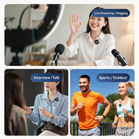 Mikrofon Lavalier Nirkabel Dual 2.4G SXMIC3 AI Peredam Kebisingan dengan Kotak Pengisian Daya untuk iPhone Android Siaran Langsung Vlog