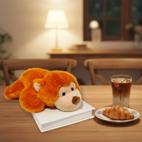 Jouets en peluche ours orange personnalisés en gros, design créatif, pour compagnon de voyage, petits jouets en peluche de haute qualité pour cadeaux d'enfants