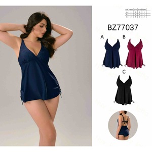 Costume da bagno intero taglie forti con controllo pancia, monokini sexy e coprente per la spiaggia BZ77037 - Product Image 1