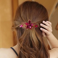 Barrette à cheveux en strass, clip à ressort automatique, accessoire pour cheveux pour femmes et filles, maintien antidérapant pour cheveux épais ou fins