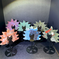 Pierre de cristal naturel ornements de renard à neuf queues Quartz de feu rouge décorations de petit renard cadeaux