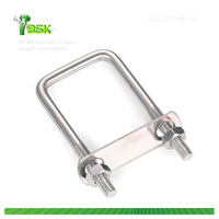 Boulons en U carrés en acier inoxydable 304 avec écrous et rondelles pour plaque de fixation M6 M8 M10 M12 – Fixation de tuyaux carrés