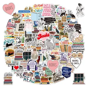 50 Stuks Boek <span class=keywords><strong>Stickers</strong></span> Voor Kinderen Boek Liefhebber Sticker Accessoires Geschenken Voor Kinderen Tieners Volwassenen Waterdichte Sticker Voor Laptop Flessen - Product Image 5