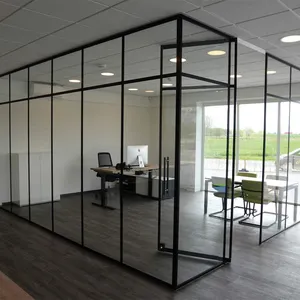 Cloisons de séparation modulaires en verre insonorisées pour bureau, modernes et personnalisées