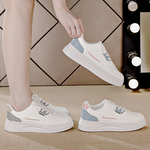 Women's White Slip-On Flat <b>Heel</b> Lightweight Durable All Seasons Cotton Pu Upper Shoes - Product Image 1