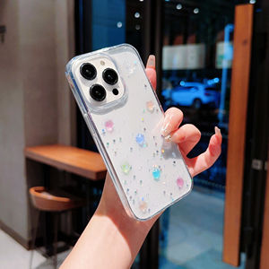 New Night Glowing Mini Drip Glue <span class=keywords><strong>Star</strong></span> Pattern Anti-Drop Phone Case para iPhone 12 13 14 15 Pro Max Fundas para teléfonos móviles - Product Image 3