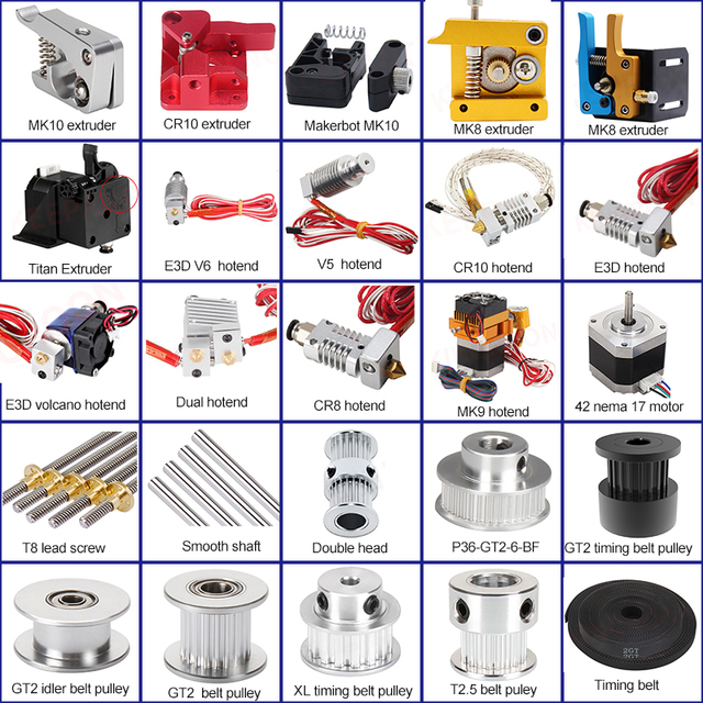 High Quality  Mini Diy Printer Spare Parts 3d  Printing  Accessories Kit  3d Printer Parts