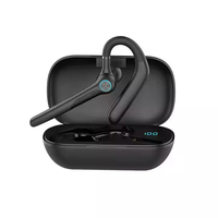 Earhook tunggal Tws Headphone nirkabel kontrol sentuh BT 5.3 earphone ENC earbud tahan air Noise Cancelling untuk bisnis