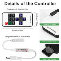 Contrôleur de luminosité à 11 touches pour bande LED ESann DC12V 24V, réglage de la luminosité, variateur de lumière