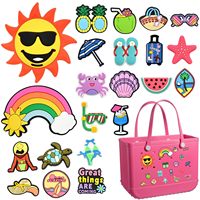 Inserts décoratifs pour sac de plage d'été mignon |   Breloques en caoutchouc style professionnel et tendance, compatibles avec les sacs fourre-tout en caoutchouc et les chaussures