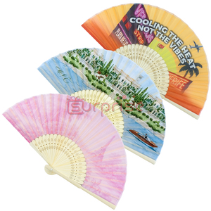 High Quality 21cm Custom Paper Bamboo Hand Fans Home Decoration Carved Bamboo Crafts for Event Souvenir Promotional Gift