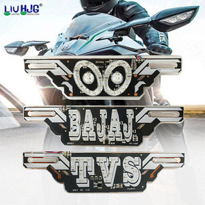 LiuHJG Cadre de <span class=keywords><strong>plaque</strong></span> d'<span class=keywords><strong>immatriculation</strong></span> <span class=keywords><strong>LED</strong></span> noir en plastique de haute qualité pour voiture et <span class=keywords><strong>moto</strong></span> - Product Image 1
