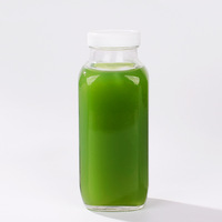 Bouteilles en verre carrées transparentes rechargeables de 80, 120, 180, 250, 350, 420, 500 ml, vides, pour lait, boissons, jus, shots, avec couvercles