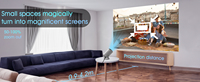 Projecteur Android 11 Double Wi-Fi pour Cinéma Maison Intelligent, Vidéoprojecteur Extérieur Portable Mini Bt5.0