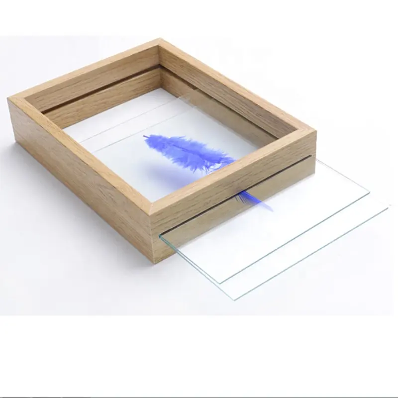 גבוהה באיכות גלריה 12x14 צף תמונה מסגרת עץ אמיתי זכוכית