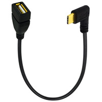 Cable USB 2.0 Hembra Tipo-C 2.0 OTG Chapado en Oro con Ángulo Izquierdo/Derecho/Arriba/Abajo para Teléfono Móvil y Compatibilidad con Memoria USB