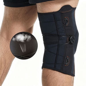 Genouillère de compression en néoprène à rotule ouverte avec verrouillage à cadran réglable pour la récupération des blessures sportives, personnalisable avec logo - Product Image 3