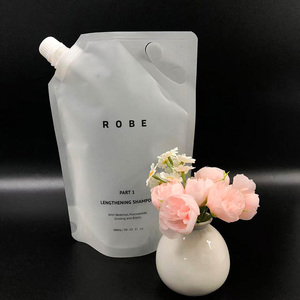 Bolsa de plástico transparente mate de 900 ml, resellable, portátil, con asa y boquilla, para detergente líquido y otros líquidos. - Product Image 4