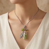 Pendentif décoratif en pierre de cristal naturelle pour aromathérapie, flacon d'huile, bouteille votive, collier, bijou