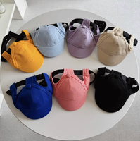 Casquette de baseball pour chien d'extérieur, chapeau de protection solaire en toile avec trous pour les oreilles et sangle réglable pour chiots et chiens de taille moyenne