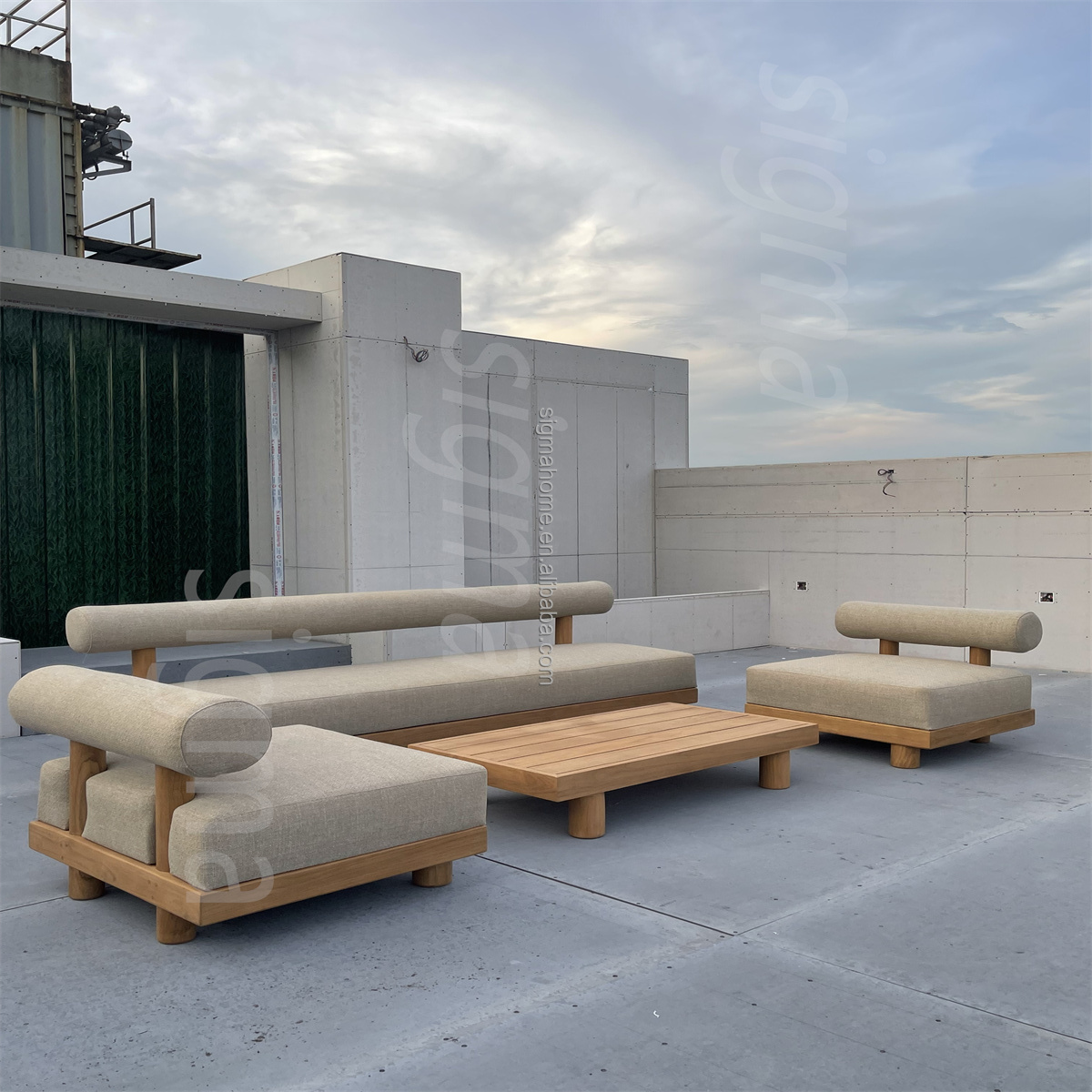 Customized design Outdoor teak furniture garden sofas outdoor teak wood table Swivel lounge chair