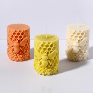 Moule en silicone 3D en forme de pilier pour bougies, moule en silicone nid d'abeille pour bougies DIY, décoration d'intérieur, moule pour bougies parfumées en résine - Product Image 1