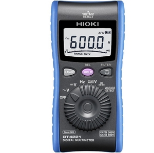มัลติมิเตอร์ดิจิตอล HIOKI DT4221 True RMS รุ่นที่ 3  600V เครื่องทดสอบแรงดันไฟฟ้าแบบพกพา พร้อมฟิลเตอร์ Low Pass สำหรับงานซ่อมบำรุง - Product Image 1