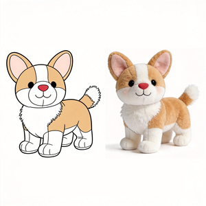 Peluche chien <span class=keywords><strong>Corgi</strong></span> Kawaii en gros, personnalisable, de haute qualité, douce et moelleuse, pour enfants - Product Image 1