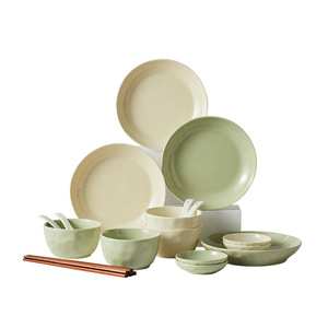 Service de table 48 pièces en porcelaine fine, compatible micro-ondes et lave-vaisselle, design moderne et épuré, coffret cadeau de déménagement, comprend assiettes plates - Product Image 5