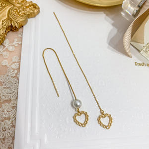 Boucles d'oreilles en argent S925 avec perles de 5-7 mm, accessoires de perles DIY, style amour, creux, support 20916, colliers pendentifs DIY - Product Image 4