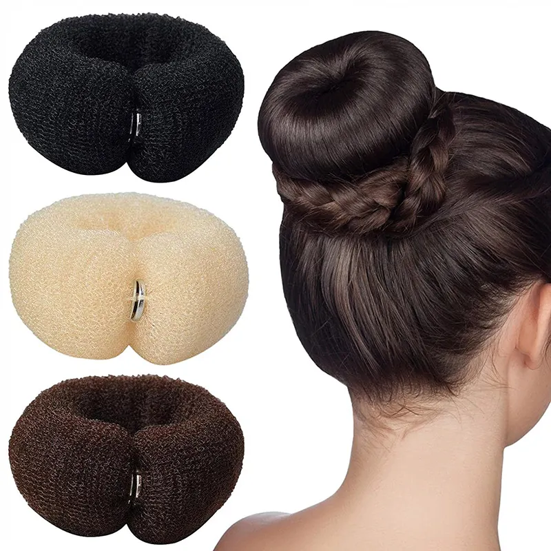 Accessori per capelli all'ingrosso di grandi dimensioni in stile moda panino nylon grande ciambella shaper creatore di panini per capelli magici per donne