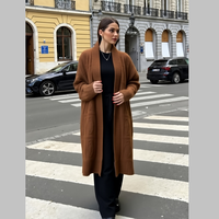 Cardigan en cachemire pur pour femme, manteau en tricot de cachemire, robe avec ceinture
