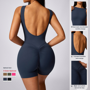<span class=keywords><strong>Tuta</strong></span> sportiva ad alta intensità per Yoga senza schienale nuda sensazione di sollevamento dell'anca <span class=keywords><strong>tuta</strong></span> Fitness di un pezzo per donna - Product Image 2
