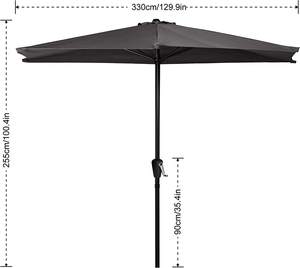 2023 Auvent étanche hors-La-Mur <span class=keywords><strong>Demi</strong></span> Rond Soleil Abri Patio Mur Extérieur <span class=keywords><strong>Parasol</strong></span> Jardin Parapluie - Product Image 4