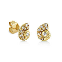 Set Perhiasan Kalung dan Anting Liontin Kerang Ammonite Perak Sterling 925 Berlapis Emas 18k Gemnel Laris Manis