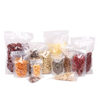 Sachet Doypack refermable transparent avec fermeture éclair pour snacks, noix et aliments, emballage alimentaire en plastique, pochette à fermeture éclair autoportante