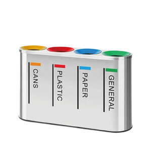 <span class=keywords><strong>Pattumiera</strong></span> esterna Multi-vano in acciaio inossidabile <span class=keywords><strong>pattumiera</strong></span> in <span class=keywords><strong>metallo</strong></span> pubblico riciclare la <span class=keywords><strong>pattumiera</strong></span> commerciale da 26 galloni - Product Image 1