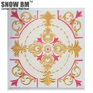 Décor intérieur fleur, 10 m, 60x60 haute qualité, faux plâtre pour décoration, prix du plafond - Product Image 4