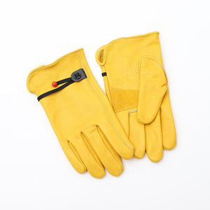 Gants isolés en cuir jaunes résistants à la chaleur pour le soudage, le barbecue en plein air, le camping, le cyclisme, gants de protection pour adultes - Product Image 2