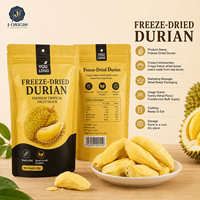 Collation de fruits de durian lyophilisés de qualité supérieure 58g, chips de fruits tropicaux naturels, prêts à consommer, collation saine, durée de conservation de 12 mois, Fujian