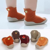 Chaussons d'été unisexes pour tout-petits, semelle souple antidérapante, respirants, en tissu de coton brodé, pour 3-4 ans, chaussettes de sol monocouche
