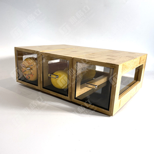 Caja de almacenamiento de pastelería de exhibición de pan de panadería acrílica personalizada altamente transparente de diseño exclusivo con cajón de Bambú - Product Image 6