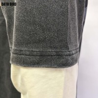 T-shirt Streetwear Oversize Personnalisé en Coton Premium 300 g/m² Épais, Effet Délavé Vintage, Manches Longues Superposées, Motif Graphique